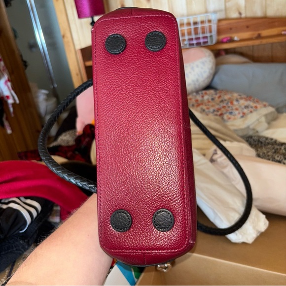 Brighton “Ali” Dovima Fashionista Burgundy and Black Shoulder Bag - Picture 11 of 13